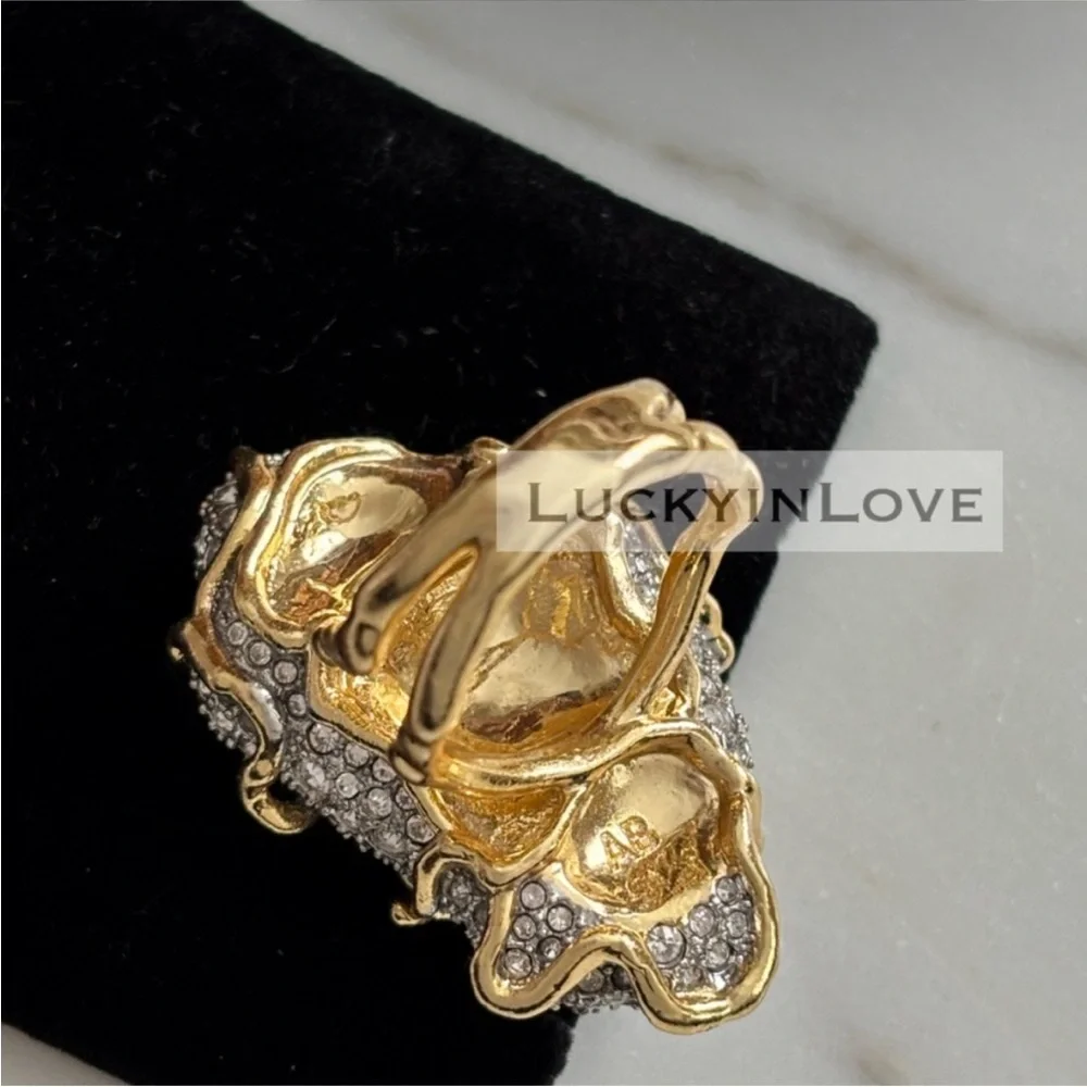 ALEXIS BITTAR • SOLANALES LARGE CRYSTAL PAVE GEODE RING sz 7.5